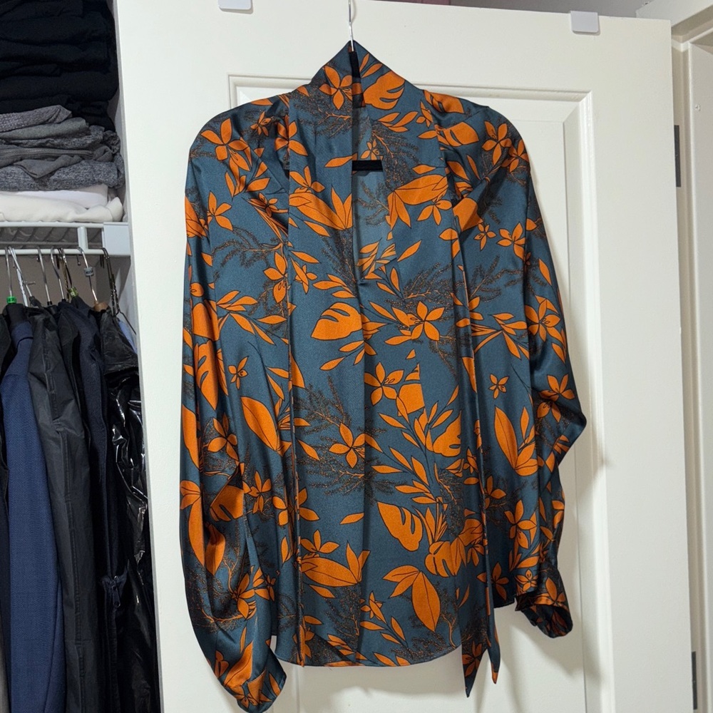 Zara Orange and Gray Floral Men's Jacket